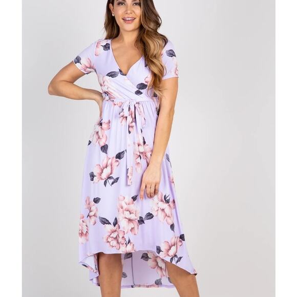 Pink Blush women's Floral Maternity wrap dress size large - Picture 1 of 9